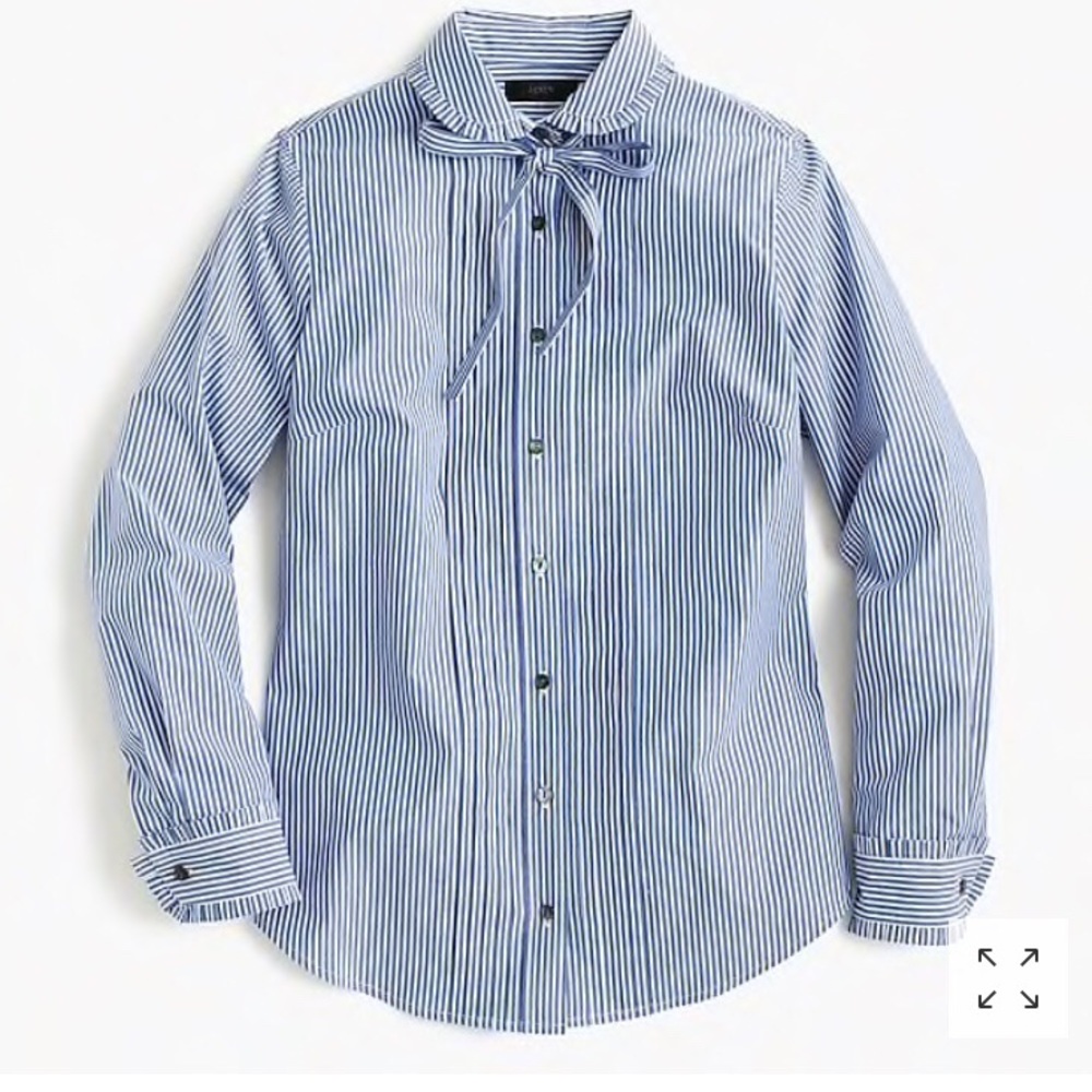 Jcrew STRIPED TIE-NECK TUXEDO SHIRT
